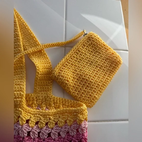 The Sak - Hand-Crochet Tote / Shoulder Bag & Matching Wallet: Laguna Beach IV - Picture 10 of 11